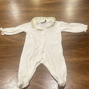 Gucci White Footed One-Piece with Pastel Trim Collar